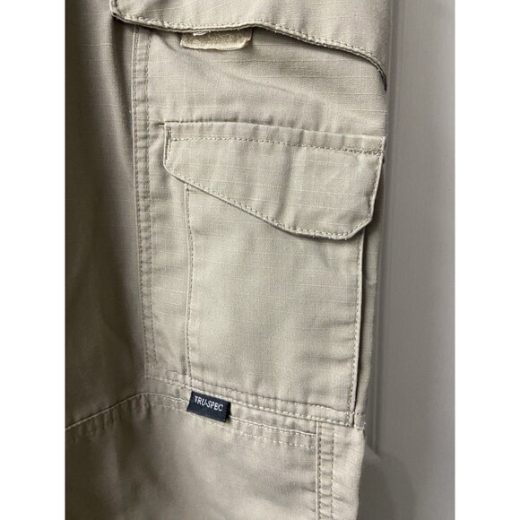 True Spec Womens Cargo Pants Khaki Plus 14 Straight Leg Utility Work Ripstop Euc - Picture 4 of 11